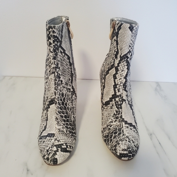 Cape Robbin Athena Snake Print Booties with Orange Heel - Picture 7 of 8
